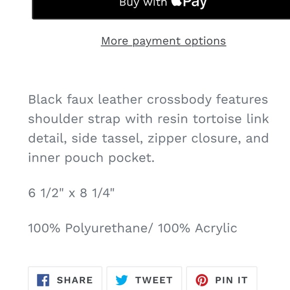 Mud Pie Black crossbody bag/purse with resin link accents. Never used NWOT - Picture 2 of 9